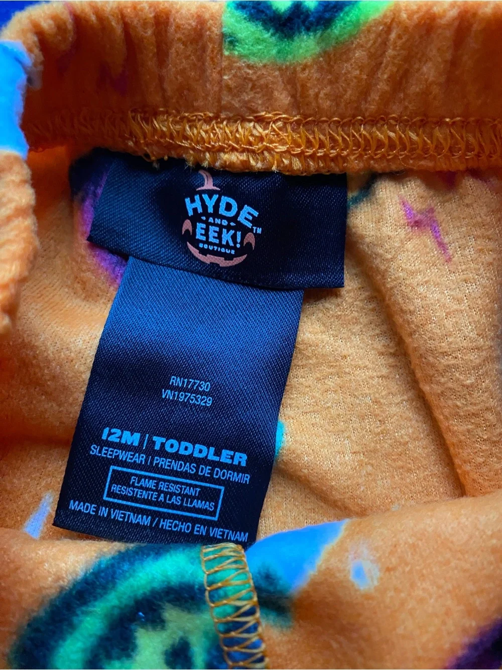 New Halloween Hyde & Eek! Fleece Pajama Pants Size 12 Months